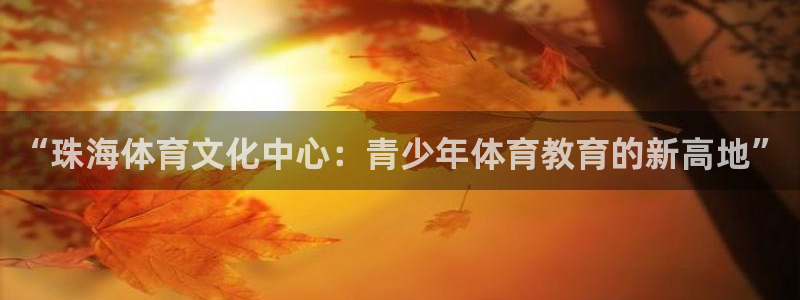 劲球体育视频：“珠海体育文化中心：青少年体育教育的新高地”
